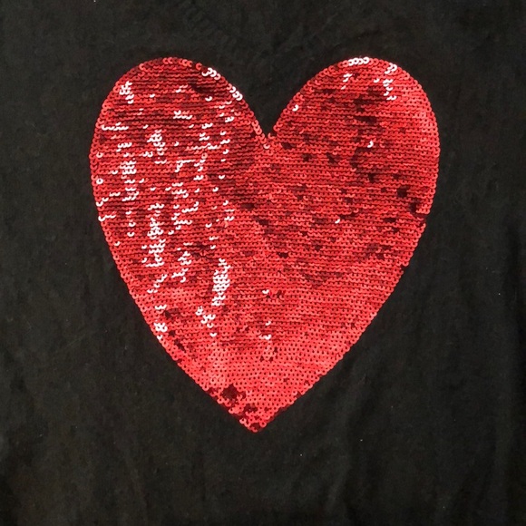 Wildfox White Label Black Red Sequin Heart Sweater - Picture 5 of 6